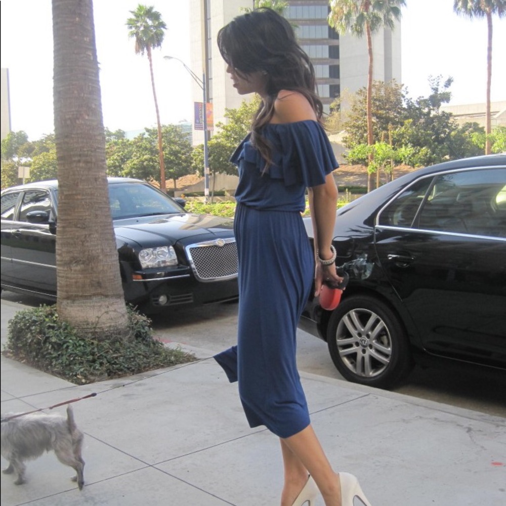 Off the shoulder midi dress